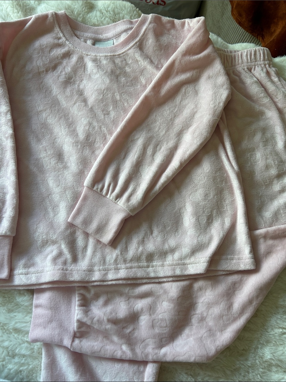Cozy Light Pink Kids Long-Sleeve  Set - Soft Matching Top & Pants